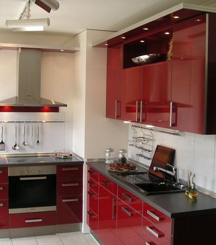 Küche Modern - Hochglanz rot 